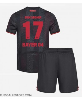 Günstige Bayer Leverkusen Eliesse Ben Seghir #17 Heimtrikotsatz Kinder 2025-26 Kurzarm (+ Kurze Hosen)